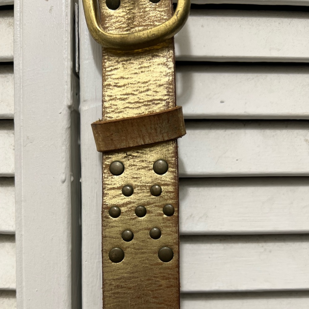 Brace buckle vintage gold belt